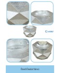 Gümüş Mumluk Şamdan 3 Adet Tealight ve İnce Mum Uyumlu Prizma Model